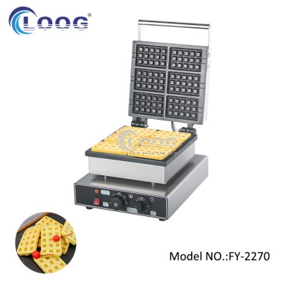 Ce Approved Kitchen Appliance Waffle Making Machine 6PCS Waffle Machine Commercial Electric Mini Waffle Maker Factory